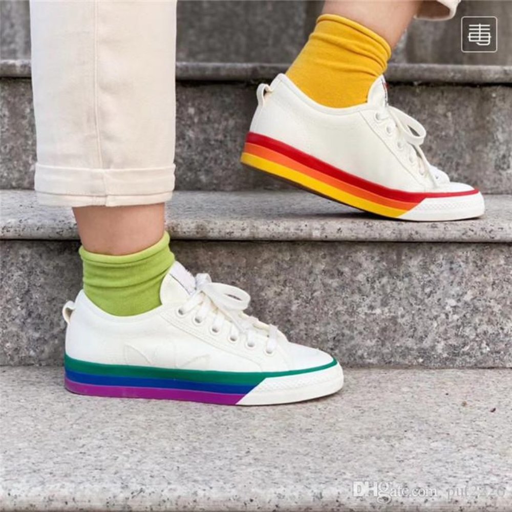 Adidas Nizza Pride Rainbow Love Unites Lace-Up Sneakers Sz 7
